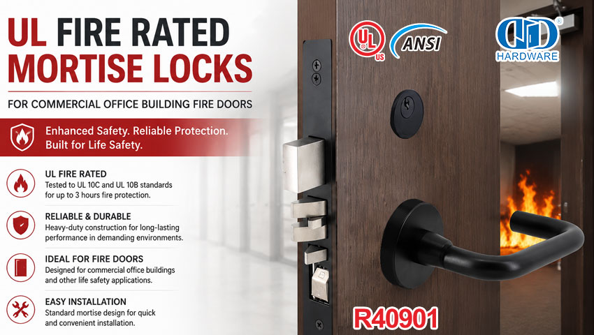 UL Fire Rated Mortise Locks for Commercial Office Building Fire Doors 适用于商业办公楼防火门的 UL 防火插芯锁