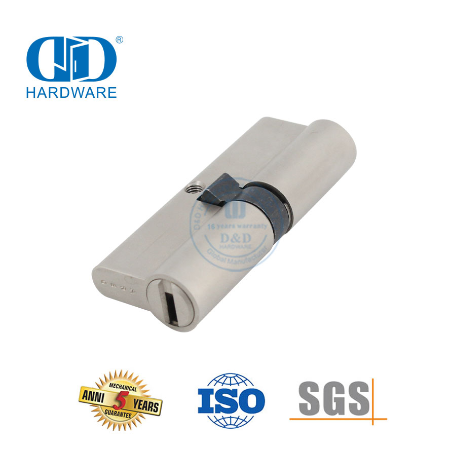 高安全性实心黄铜凹坑钥匙欧式双锁锁芯-DDLC023-70mm-SN