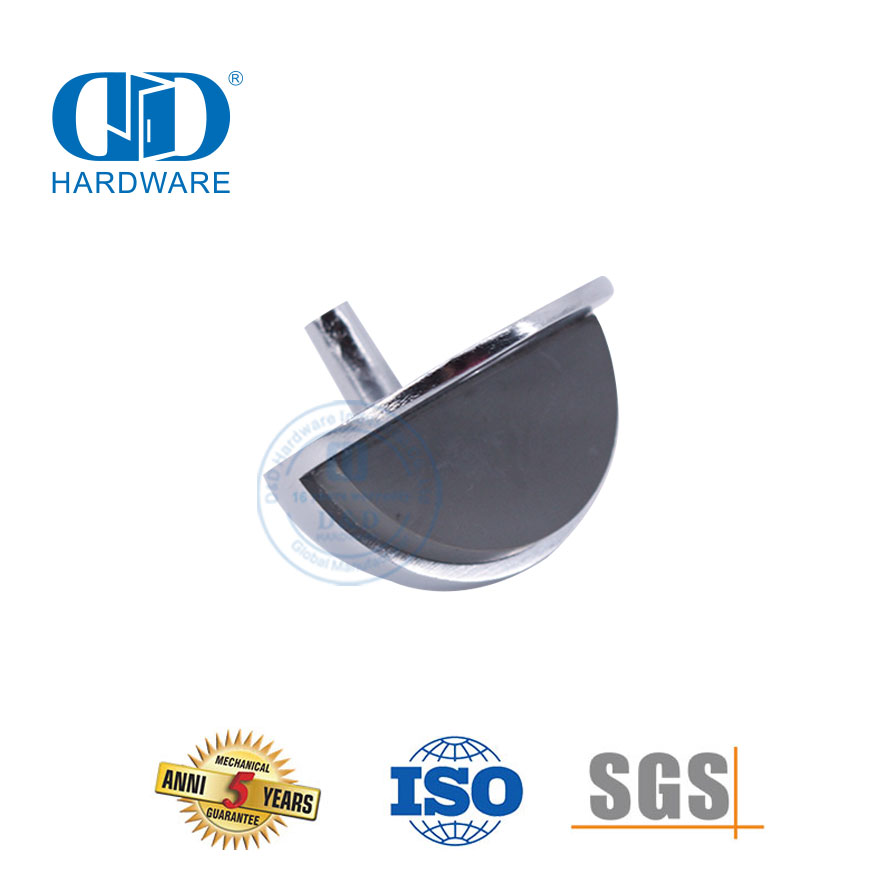 商业建筑门配件缎面镀铬五金门锁支架-DDDS005-SC