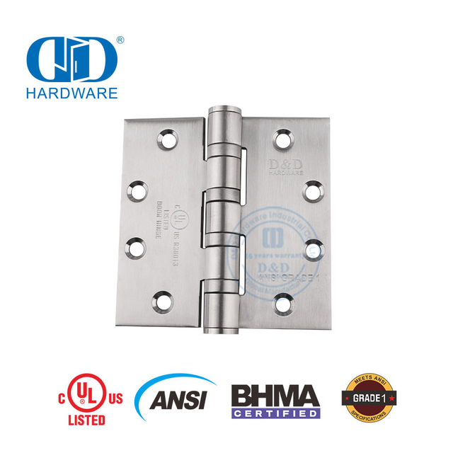外门不锈钢 BHMA ANSI 1 级重型铰链-DDSS001-ANSI-1-4.5x4.5x4.6mm