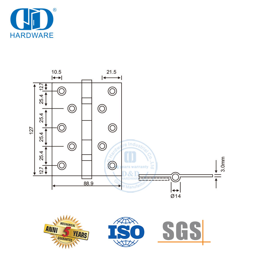 高品质不锈钢滚珠铰链-DDSS011-B