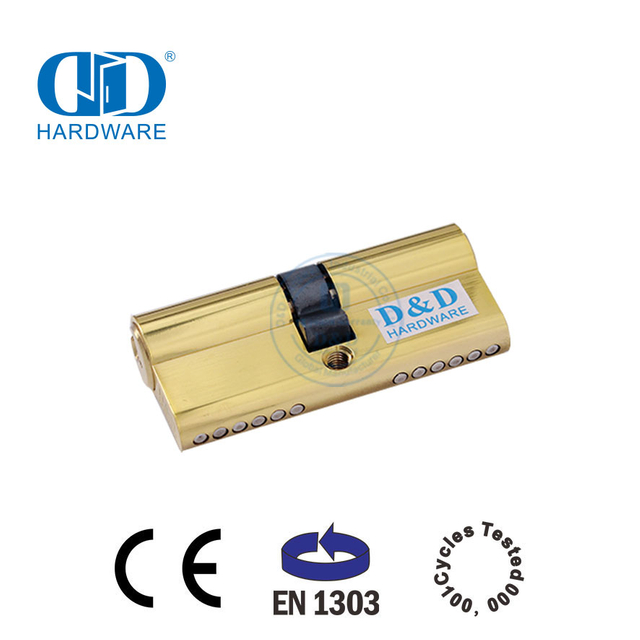 EN 1303 抛光黄铜木门双钥匙锁芯-DDLC003-60mm-PB