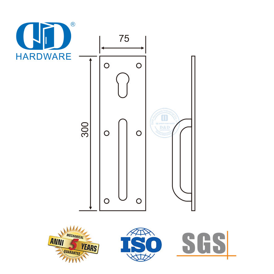 SUS 304 紧急逃生门锁夜间插销板-DDPD017-SSS