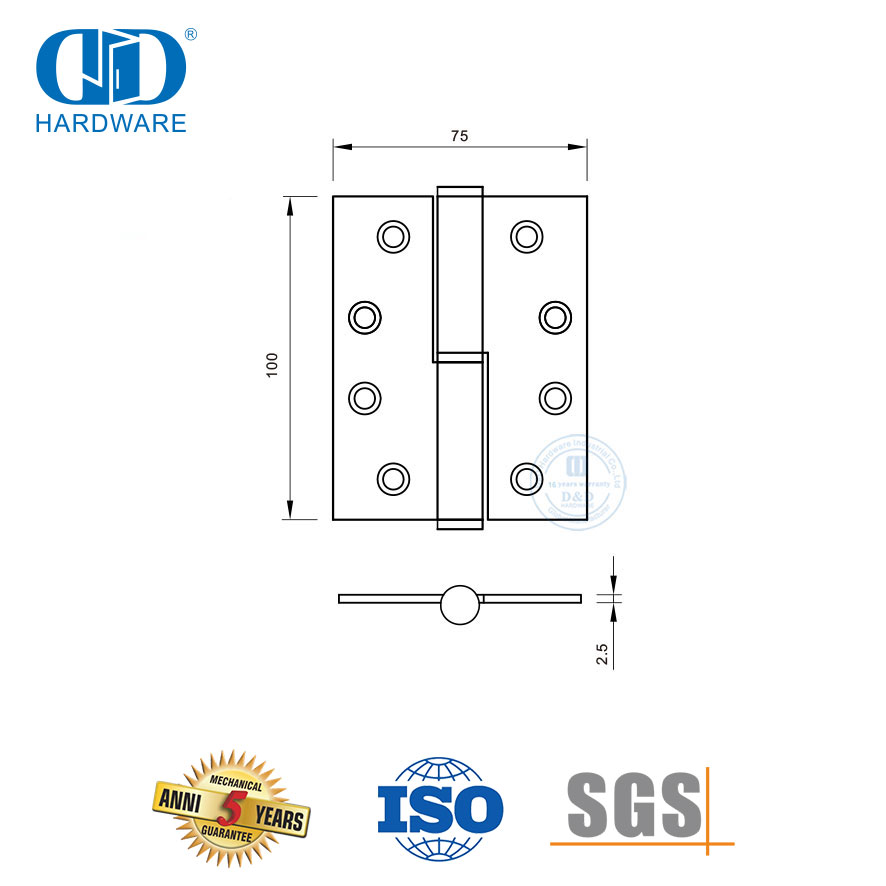 不锈钢耐用澳大利亚非承载铰链适用于公寓商业建筑-DDSS060