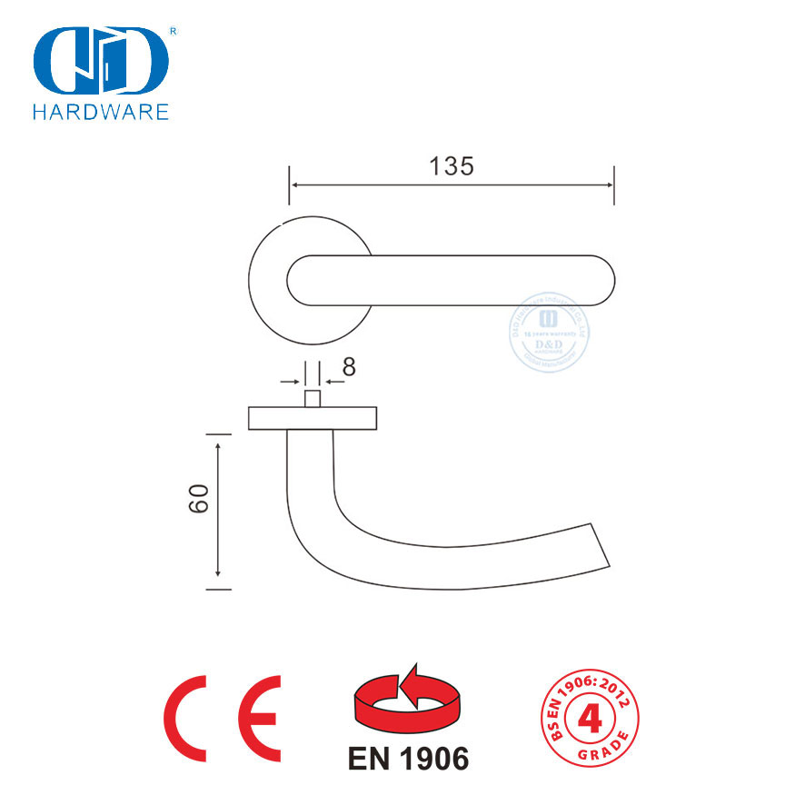 现代家居装饰 EN 1906 五金银色空心拉手-DDTH004-SSS