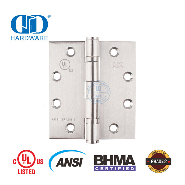 BHMA ANSI 2 级商业建筑防火外门铰链-DDSS001-ANSI-2-4.5x4x3.4mm