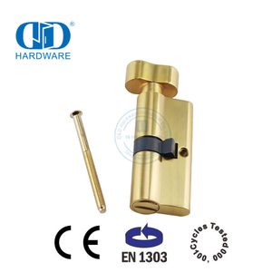 抛光黄铜EN 1303欧式浴室门锁芯-DDLC007-70mm-PB