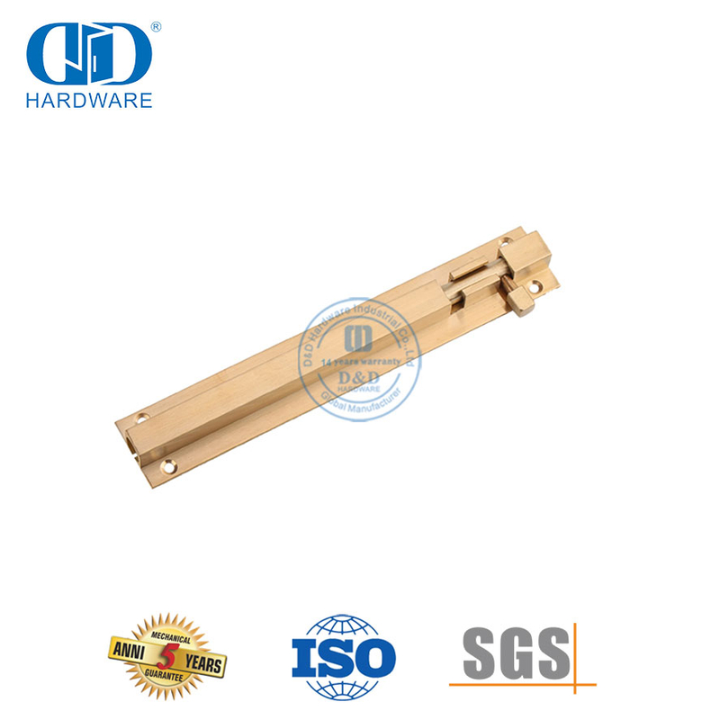 缎面 PVD ​​黄铜闩锁门锁安全桶塔螺栓-DDDB016-PVD