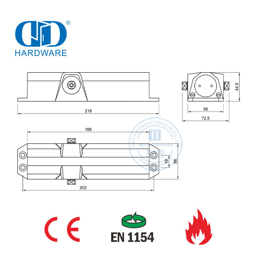 弹簧调节闭门器防火CE EN1154铝合金闭门器-DDDC014