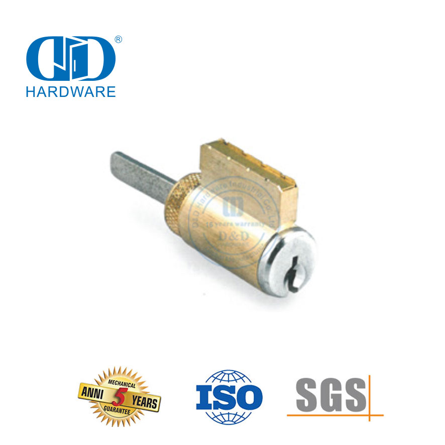 实心黄铜美式标准插芯锁T型转锁芯-DDLC019-29mm-SN