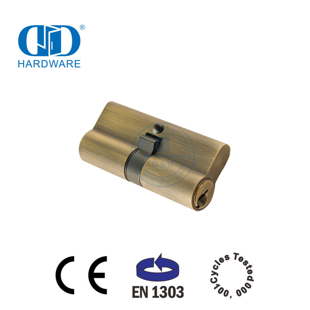 EN 1303 古董黄铜欧式双锁芯插芯锁-DDLC003-70mm-AB