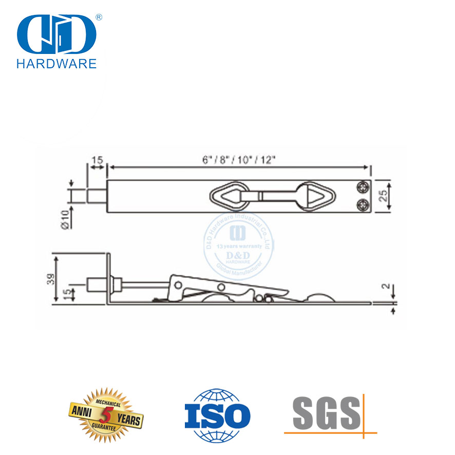木门用不锈钢高品质耐用埋头螺栓-DDDB006-SSS