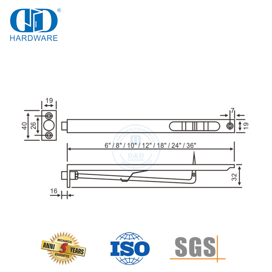 高品质木门用黄铜门配件平头螺栓-DDDB003-SB