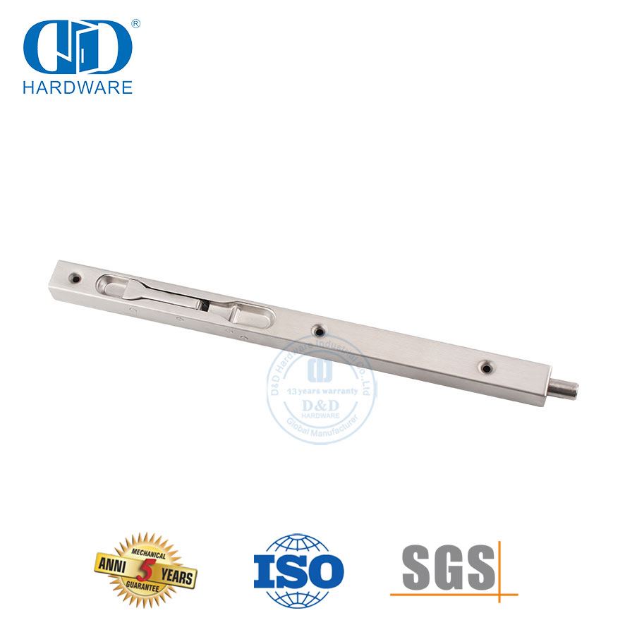 木门用不锈钢杠杆平头闩锁盒型-DDDB008-SSS