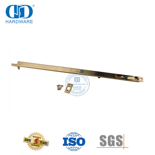 抛光黄铜镜面金色实心黄铜平门螺栓-DDDB002-PB