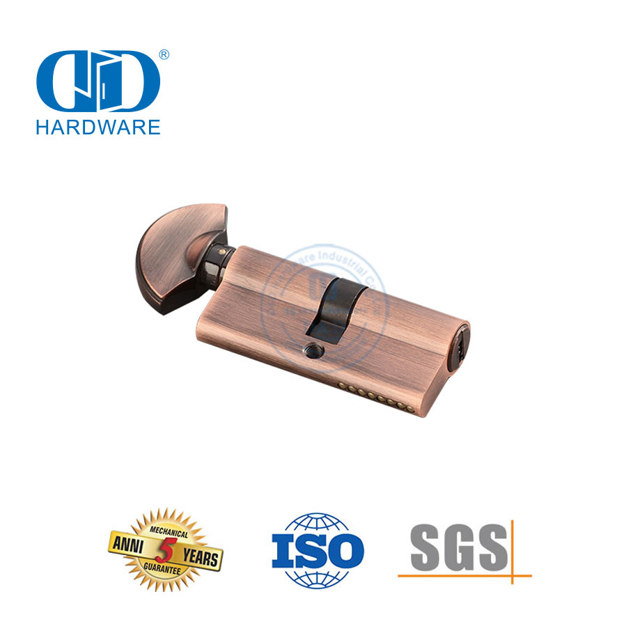 优质实心黄铜欧式卧室门拇指转动锁芯-DDLC005-70mm-SN