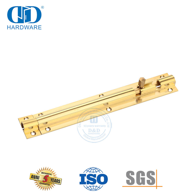 抛光黄铜镜面金色门安全五金桶塔螺栓-DDDB016-PB