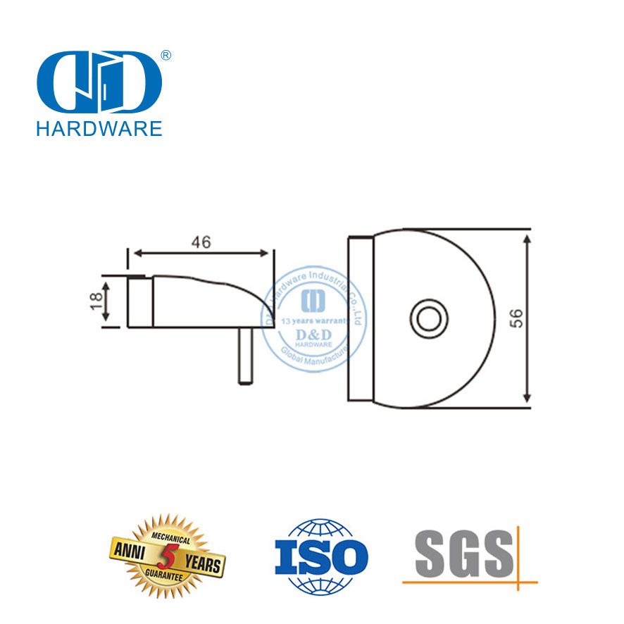 住宅建筑五金不锈钢半月落地门吸-DDDS014-SSS