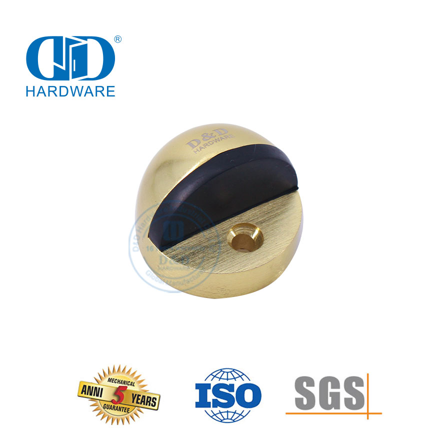 锌合金门五金缎面黄铜落地式金色门吸-DDDS002-SB