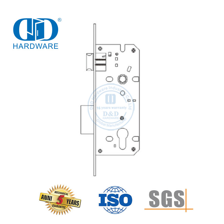 适用于金属门主门不锈钢插芯门锁-DDML016-4585