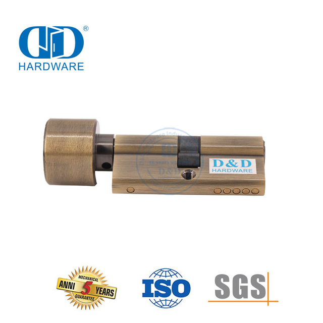 欧洲型仿古黄铜插芯门锁钥匙和转动锁芯-DDLC001-65mm-AB