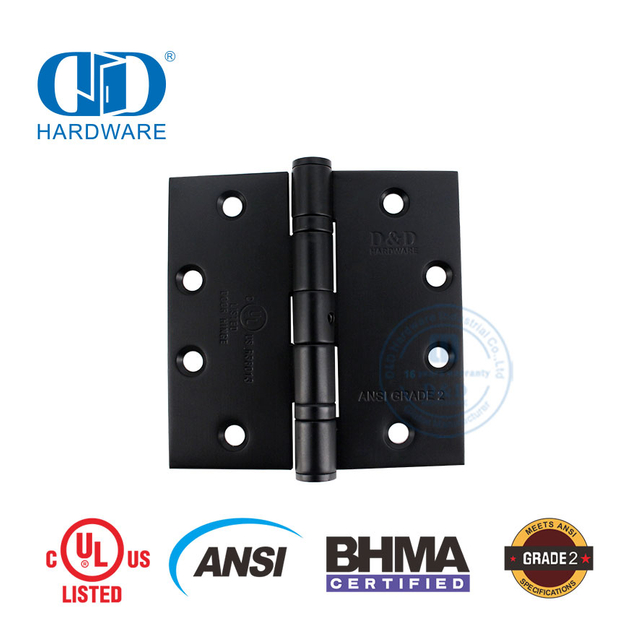 高品质配件 标准重量 BHMA ANSI 2 级防火门铰链-DDSS001-ANSI-2-4.5x4.5x3.4mm