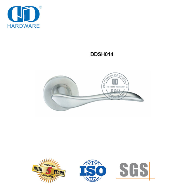 实心不锈钢杠杆式精铸门把手-DDSH014-SSS