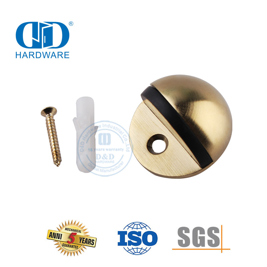 缎面黄铜门五金耐用落地式锌合金门吸-DDDS004-SB