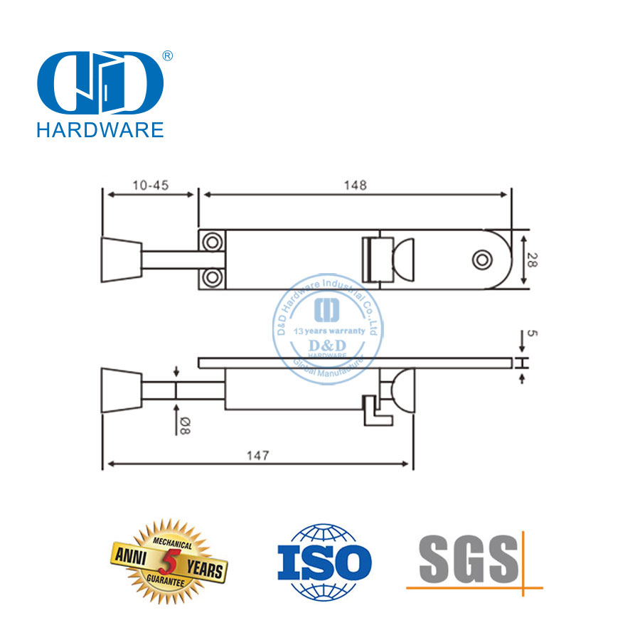 锌合金脚踏门装式不锈钢学校门挡-DDDS034