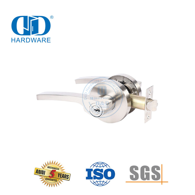 高安全性重型花环锌合金锁芯管状商用五金管状杠杆可锁旋钮锁具适用于木金属门-DDLK0018