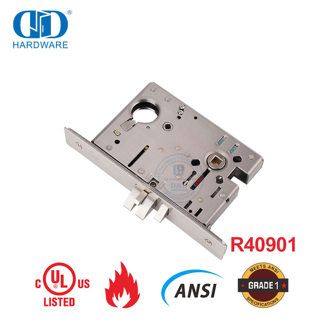 美标 UL 认证防火 ANSI 不锈钢实心圆筒衣柜前门插芯锁 -DDAL05