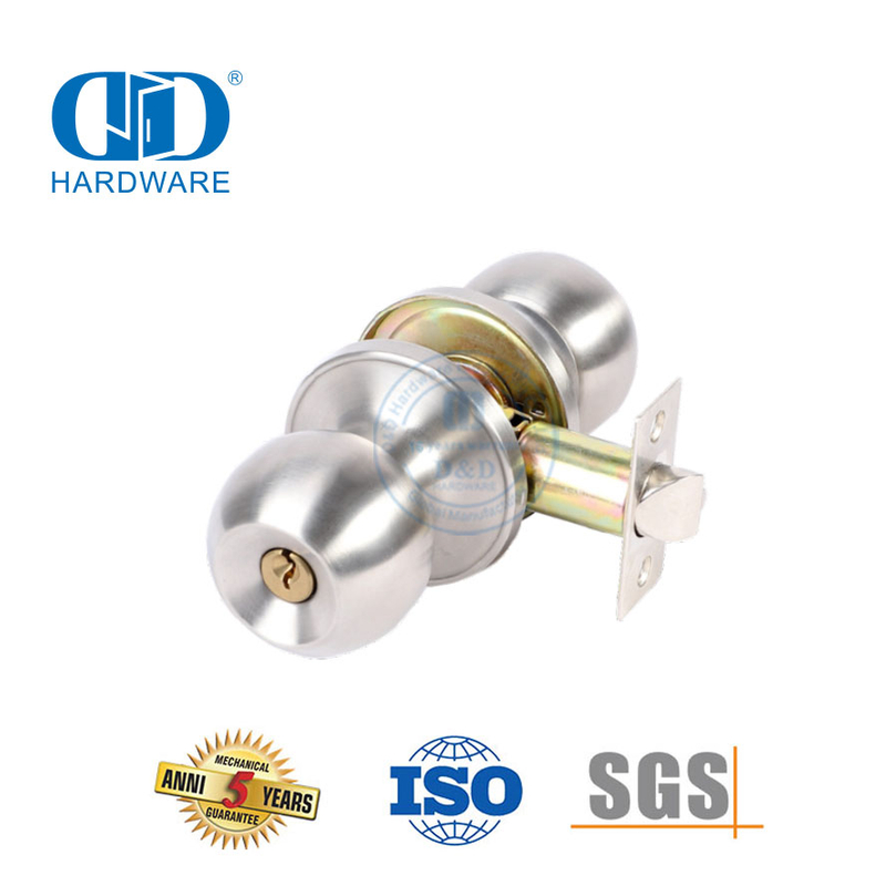 方便的不锈钢圆柱形锁舌可锁旋钮五金件，适用于内门-DDLK002