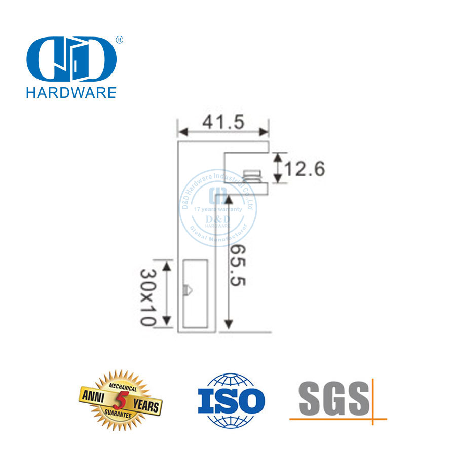 不锈钢浴室支撑杆支架拉丝玻璃门配件管接头-DDSC015