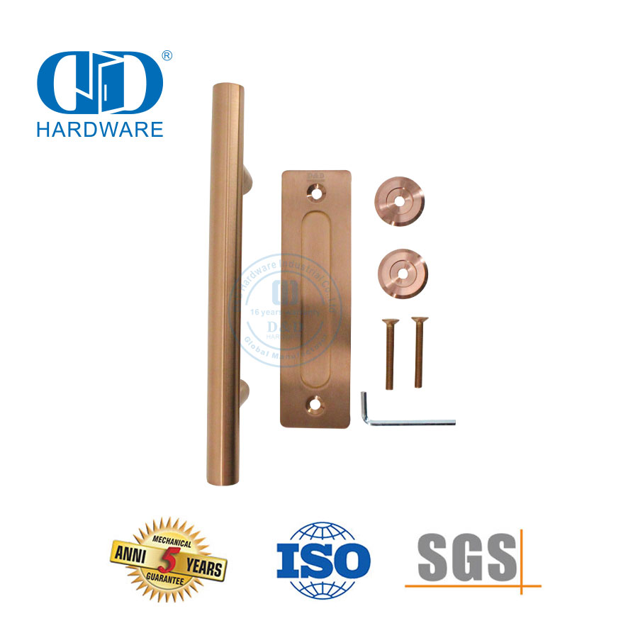 不锈钢玫瑰金双面推拉谷仓门把手家具指拉门把手-DDBD102 SRG