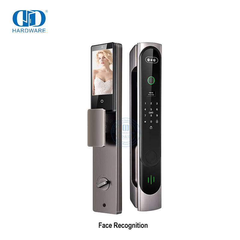 无钥匙进入解锁防盗制造办公室智能锁IC卡扫描数字玻璃ID 3D人脸识别智能门锁-DDEL026