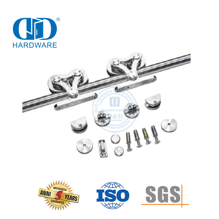 不锈钢滑动谷仓门五金钢制车库五金门五金轨道套装-DDBD051