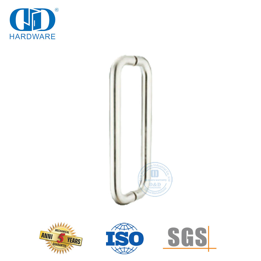 高品质圆管H型不锈钢玻璃淋浴门把手玻璃门把手-DDPH007-SSS