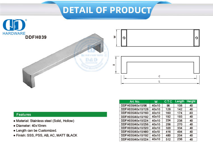 黑色橱柜门把手