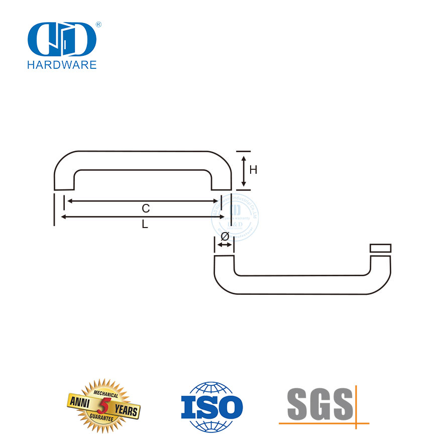  家具五金配件浴室定时器门不锈钢拉手-DDPH018