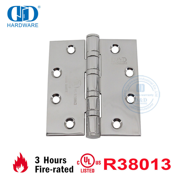 UL BHMA 证书美标防火不锈钢家具五金配件缓闭外内门铰链-DDSS004-FR-4.5x4x3.4mm