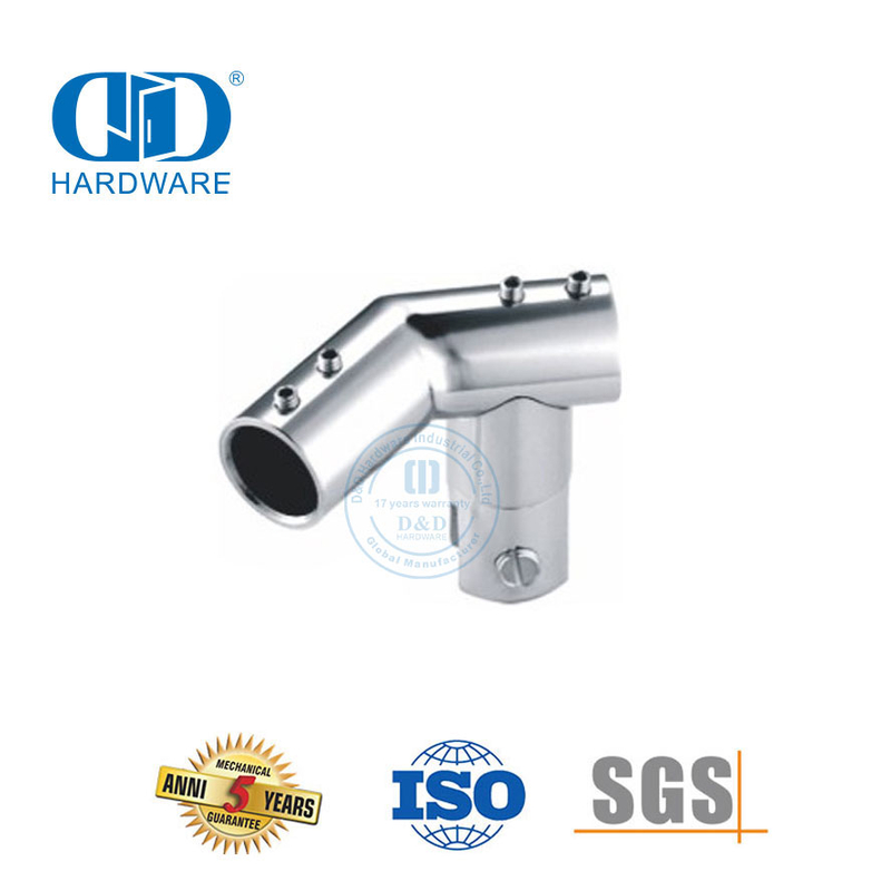 不锈钢可调管对管镜面玻璃连接器玻璃面板支架连接器-DDSC039