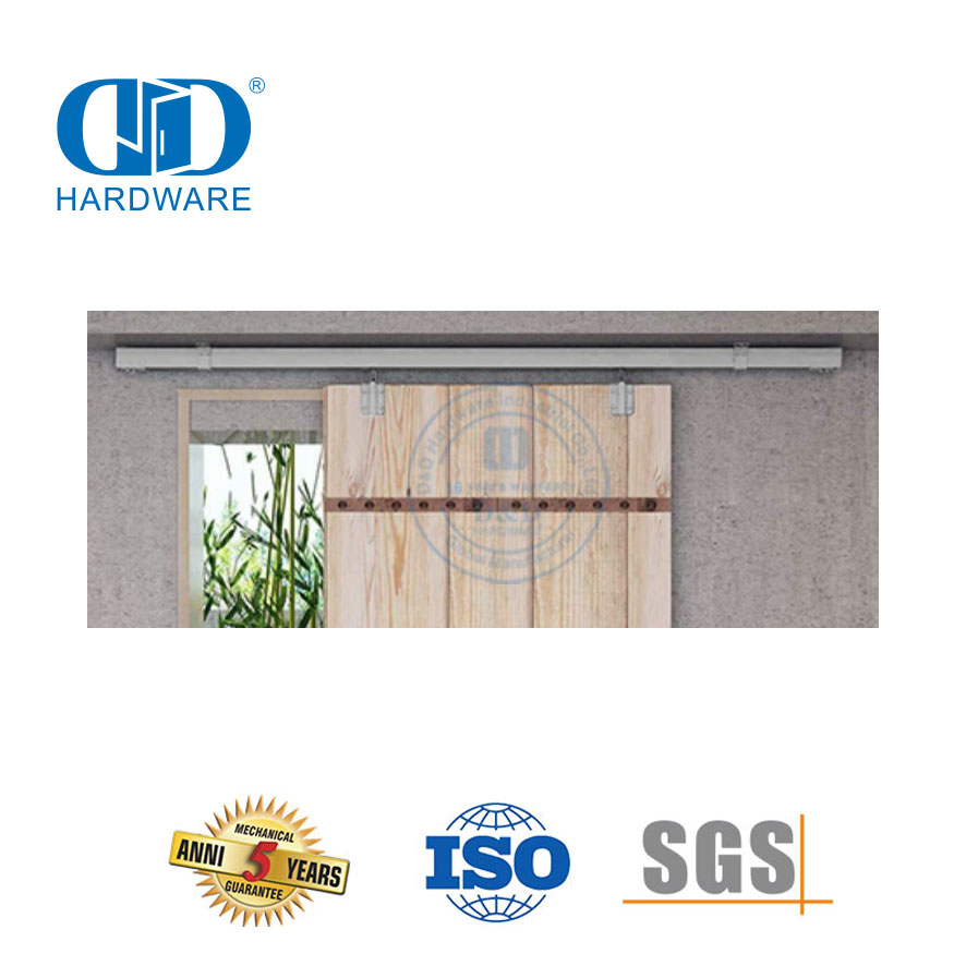不锈钢双折叠谷仓门五金双滑动谷仓门五金轨道套件适用于重型门-DDBD038