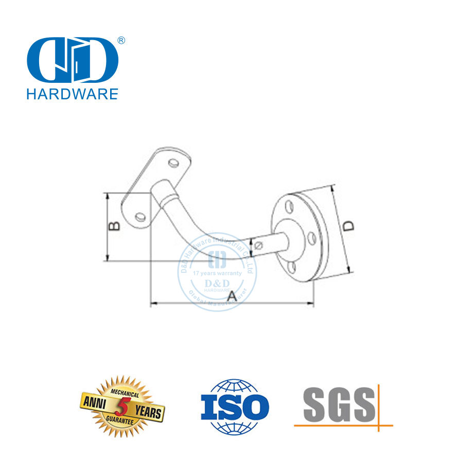 支撑支架不锈钢楼梯扶手配件玻璃门五金扶手支架-DDHB002