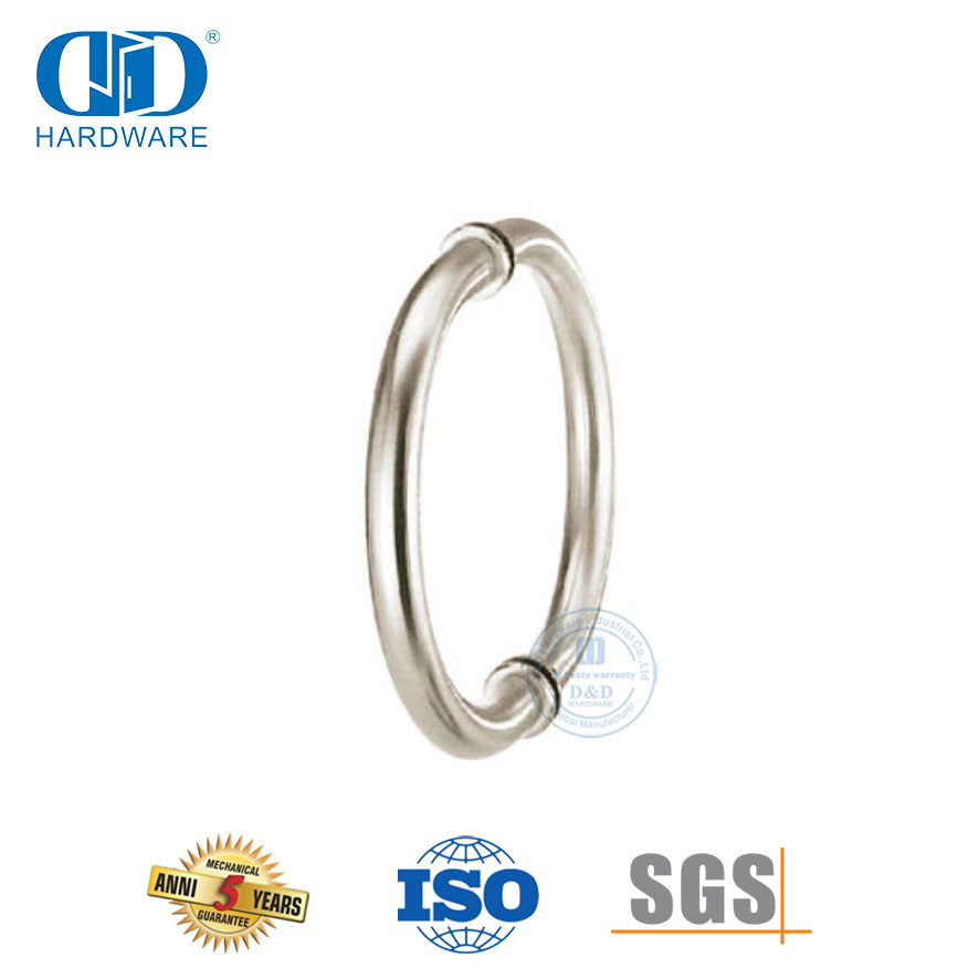 定制特殊圆形不锈钢淋浴房办公楼钢化玻璃门把手-DDPH008