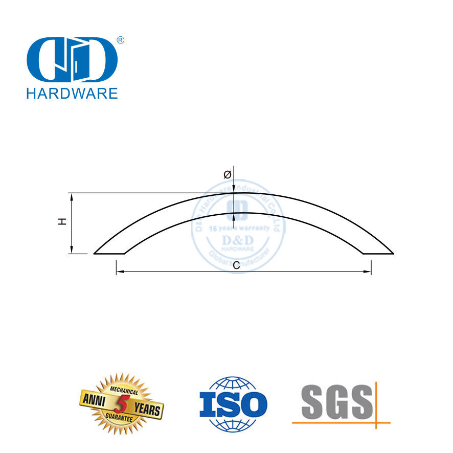 热销现代不锈钢橱柜门把手和旋钮厨房抽屉衣柜家具把手-DDFH002