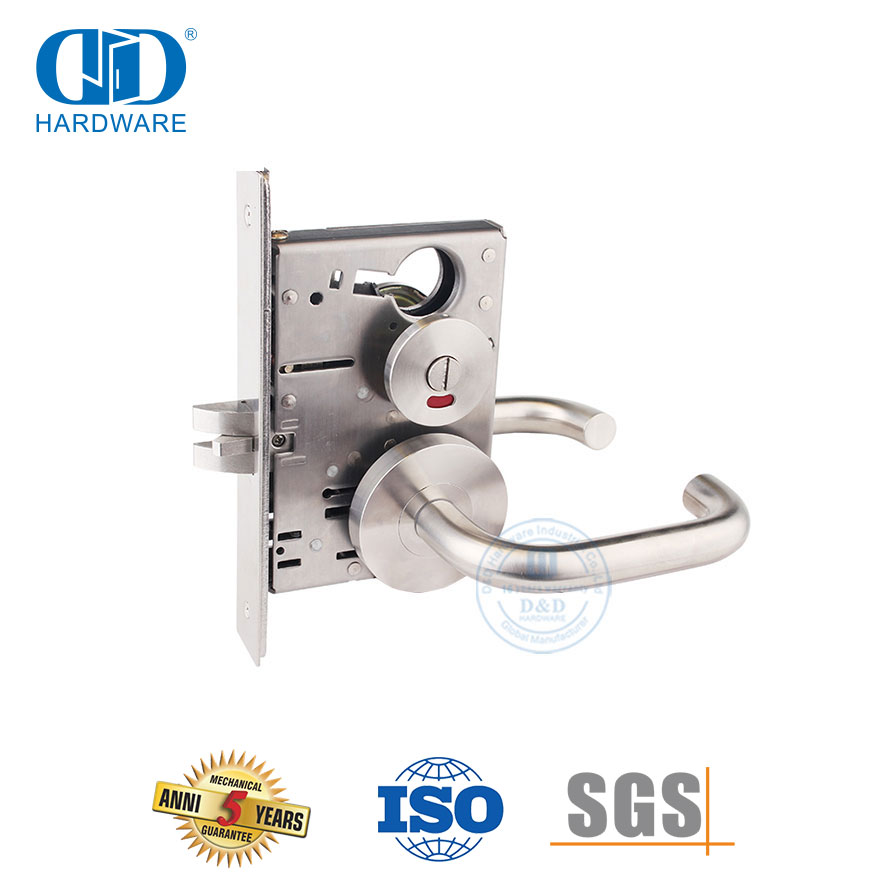  美标 ANSI 不锈钢隐私锁芯家具浴室卧室入户门插芯锁体-DDAL22