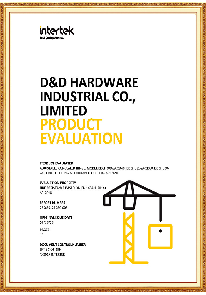 防火公寓隐藏门铰链，符合 EN1935-DDCH008-G80