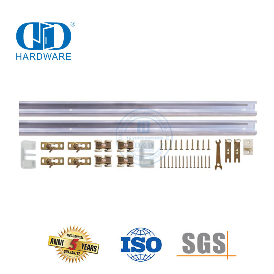 不锈钢旁路谷仓门装饰五金轨道套件滚轮木门五金-DDBD068