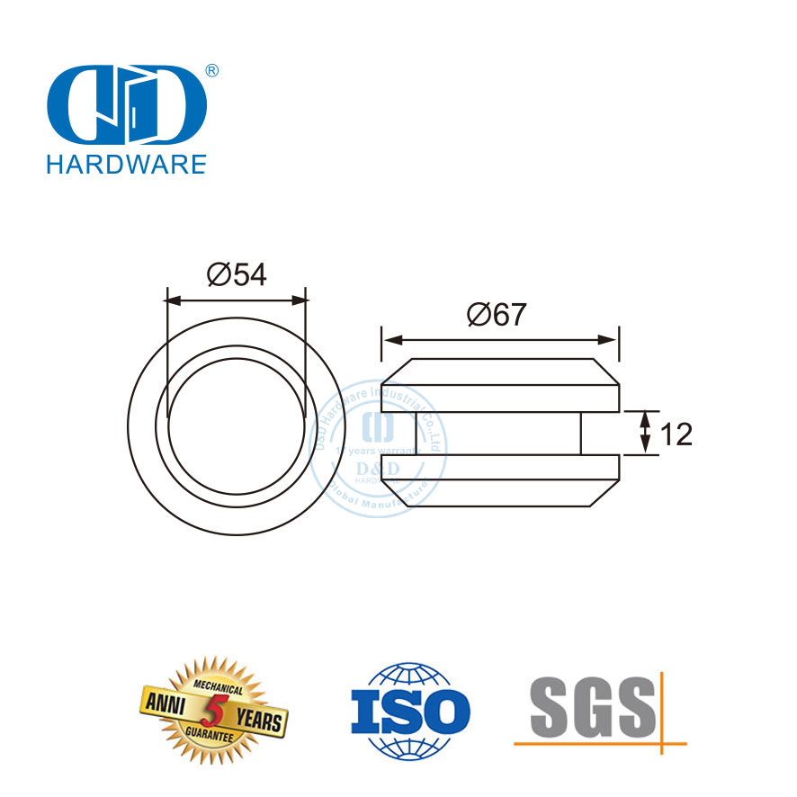 不锈钢淋浴间旋钮圆形玻璃淋浴推拉门把手旋钮-DDSL001-1