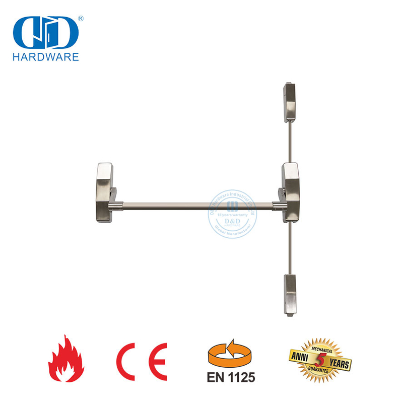 高安全性不锈钢 CE 防火紧急出口装置带保修推杆锁用于紧急出口金属门-DDPD048-CE